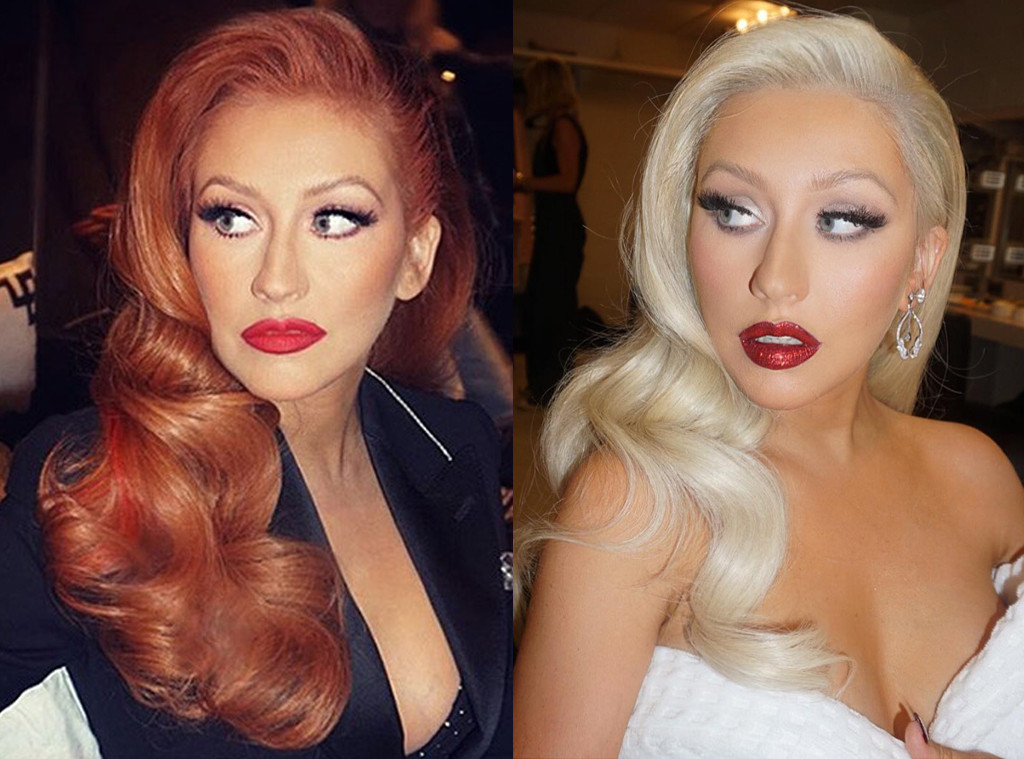 Christina Aguilera Says Goodbye To Her Red Locks For Platinum